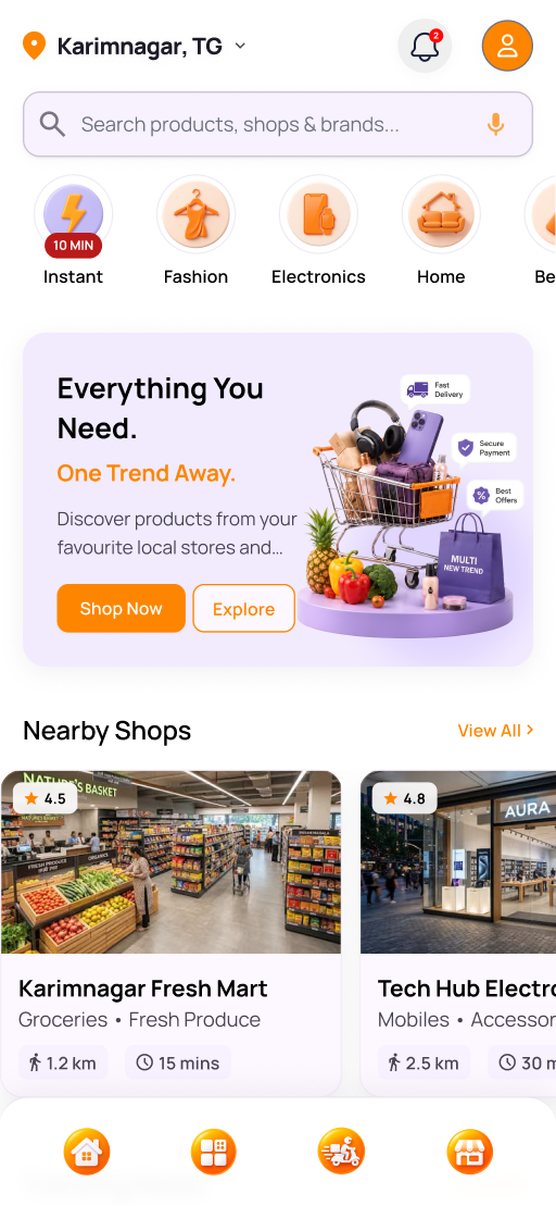 Multi New Trends App Interface
