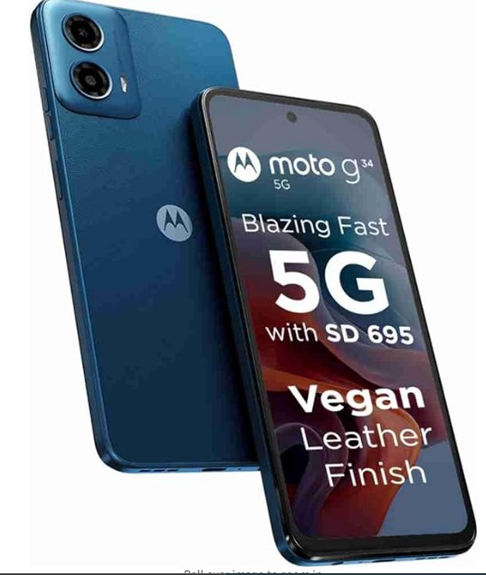 Motorola G34 5G (Ice Blue, 8GB RAM, 128GB Storage)