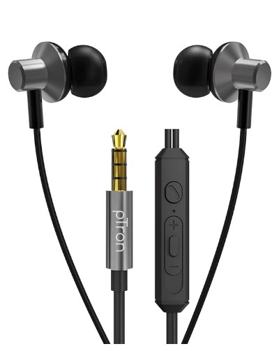pTron Pride Lite in-Ear Wired Earphones with in-line Mic, 10mm Dynamic Driver, I