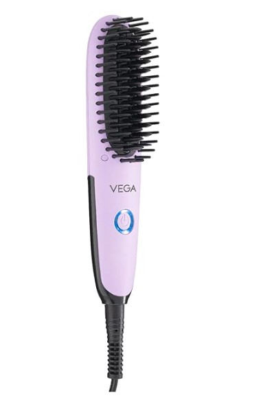 Vega Mini Hair Straightener Brush For Women With Thermoprotect Technology,Cerami